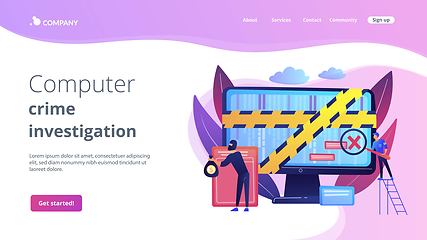 Image showing Computer forensics concept landing page