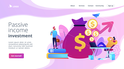 Image showing Passive income concept landing page.