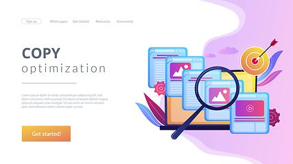 Image showing Copy optimization concept landing page