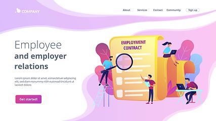 Image showing Employment agreement concept landing page