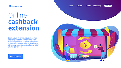 Image showing Cashback service concept landing page