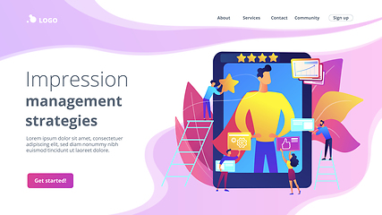 Image showing Impression management concept landing page