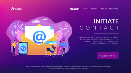 Image showing Get in touch concept landing page.