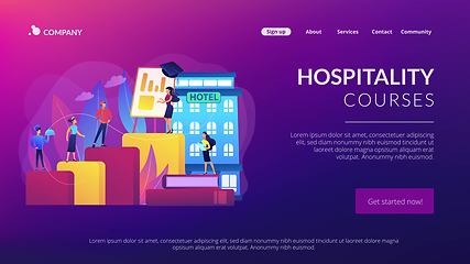 Image showing Hospitality courses concept landing page