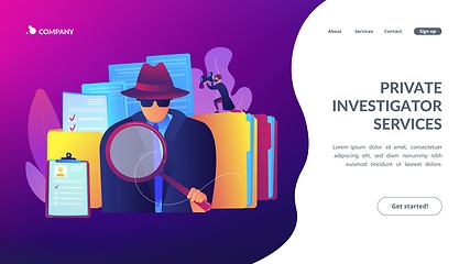 Image showing Private investigation concept landing page