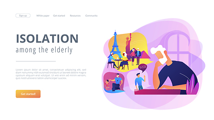 Image showing Social isolation concept landing page