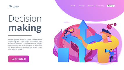 Image showing Decision making concept landing page