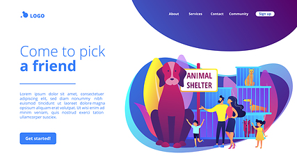 Image showing Animal shelter concept landing page
