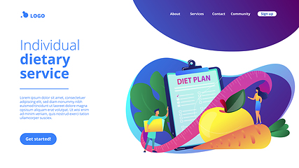 Image showing Nutrition diet concept landing page.