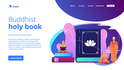 Image showing Buddhism concept landing page.