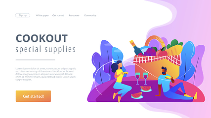 Image showing Summer picnic concept landing page.