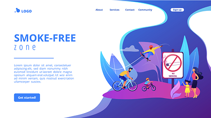 Image showing Smoke free zone concept landing page