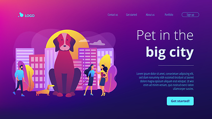 Image showing Pet in the big city concept landing page