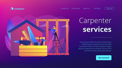 Image showing Carpenter services concept landing page