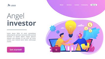 Image showing Angel investor concept landing page