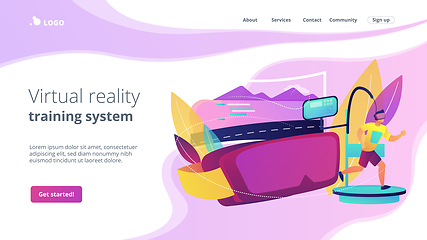 Image showing VR fitness gym concept landing page.