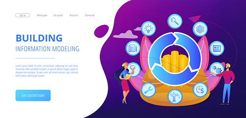 Image showing Building information modeling concept landing page.