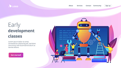 Image showing Engineering for kids concept landing page.