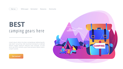 Image showing Summer camping concept landing page.