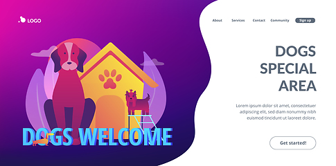 Image showing Dogs friendly place concept landing page