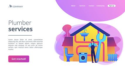 Image showing Plumber services concept landing page