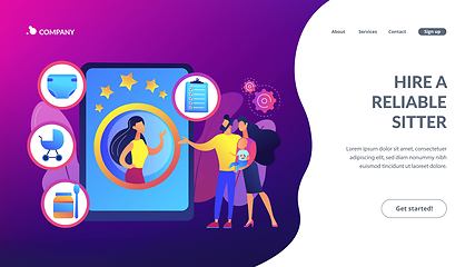 Image showing Babysitting services concept landing page