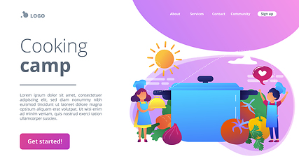 Image showing Cooking camp concept landing page.
