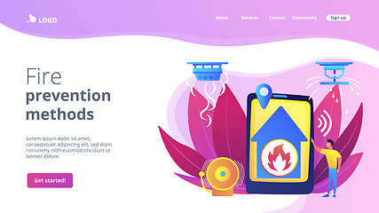 Image showing Fire alarm system concept landing page.