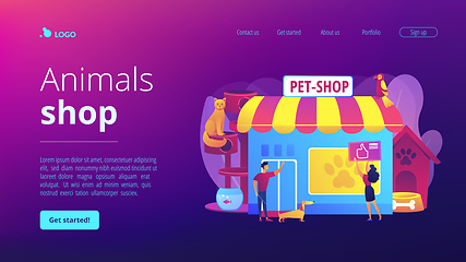 Image showing Animals shop concept landing page