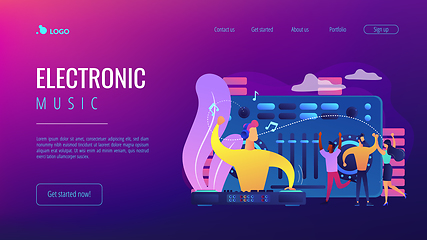 Image showing Electronic music concept landing page.