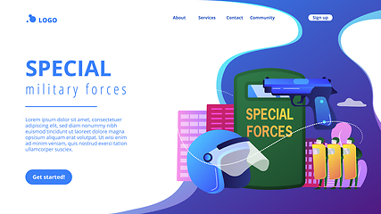 Image showing Special military forces concept landing page.
