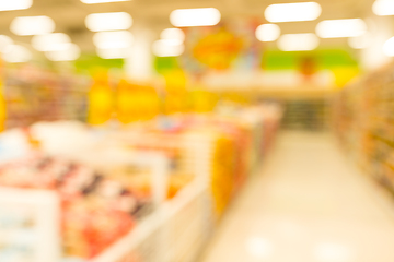 Image showing Customer shopping at supermarket store with bokeh light