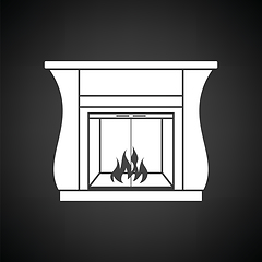 Image showing Fireplace with doors icon
