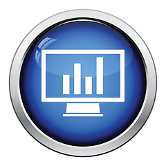 Image showing Monitor with analytics diagram icon