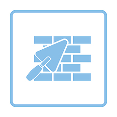 Image showing Icon of brick wall with trowel