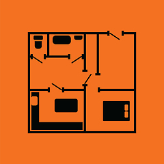 Image showing Icon of apartment plan