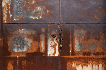 Image showing Rustic metal door