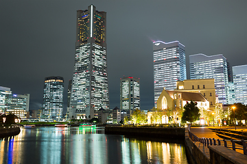 Image showing Yokohama city at night