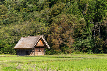 Image showing Traditional Japanese old wooden house in forest