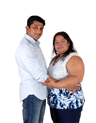 Image showing Happy East Indian couple standing, looking into camera