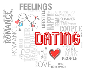 Image showing Dating Word Shows Find Love And Romance