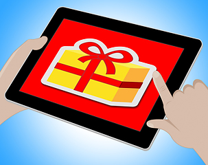 Image showing Gift Online Shows Internet Present 3d Illustration