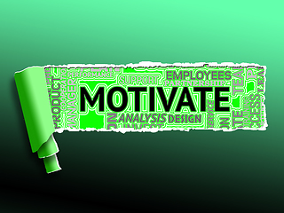 Image showing Motivate Word Indicates Do It Now And Inspire