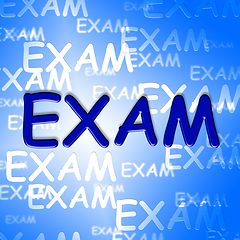 Image showing Exam Words Represents University Tests And Examination