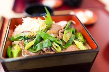 Image showing Grilled beef rice bowl
