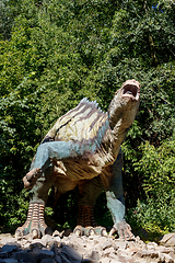 Image showing prehistoric dinosaur in nature environment