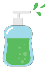 Image showing Green liquid soap, vector or color illustration.