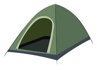 Image showing Outdoor camping tent sunshade canopy single item, vector or colo