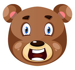 Image showing Bear is feeling shocked, illustration, vector on white backgroun