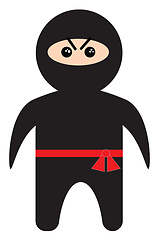 Image showing Image of angry ninja, vector or color illustration.